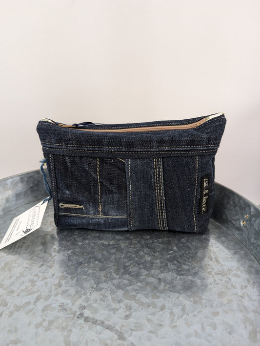 Pochette en jeans zippée