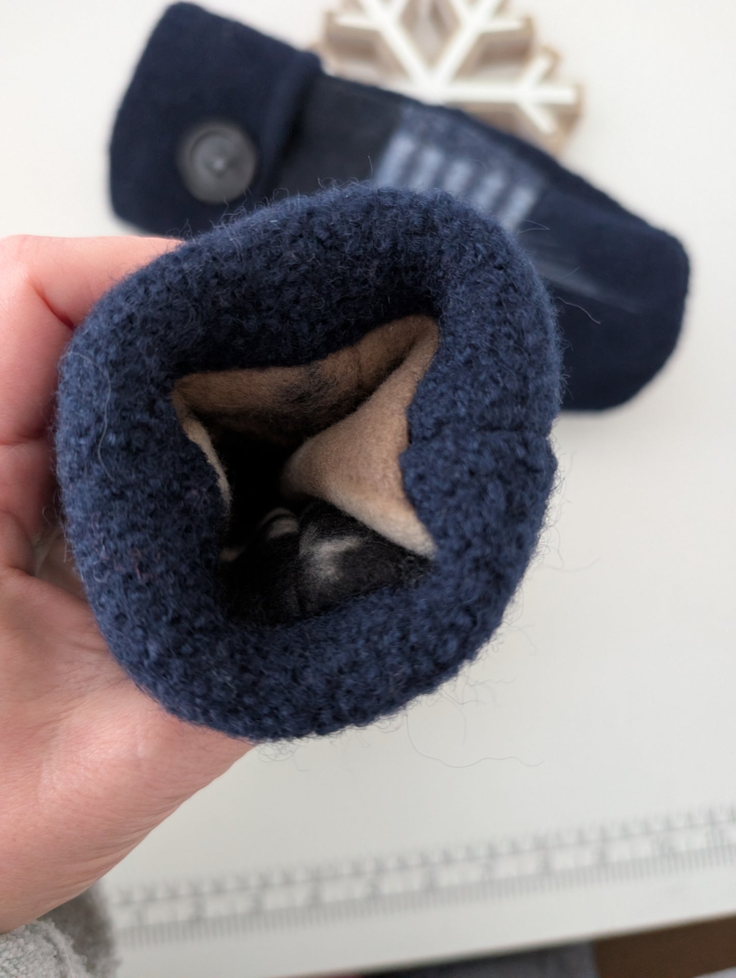 Mitaines chaudes bleu marin